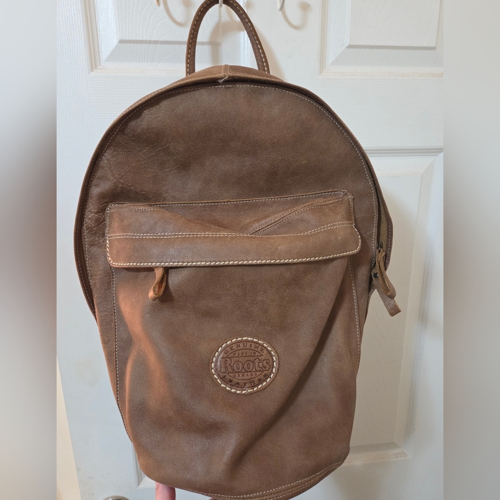 Roots Tribe Leather Backpack Unlined